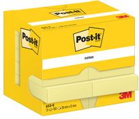 Post-It Notes, 100 vel, ft 38 x 51 mm, geel, pak van 12 blokken