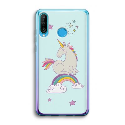 Regenboog eenhoorn: Huawei P30 Lite Transparant Hoesje