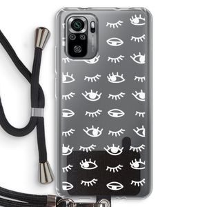 Eye pattern #3: Xiaomi Redmi Note 10S Transparant Hoesje met koord