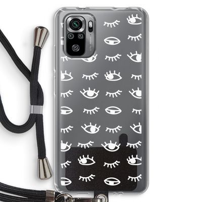 Eye pattern #3: Xiaomi Redmi Note 10S Transparant Hoesje met koord