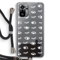 Eye pattern #3: Xiaomi Redmi Note 10S Transparant Hoesje met koord