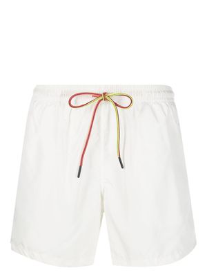 Nos Beachwear short de bain imprimé à lien de resserrage - Blanc