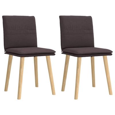 Eetkamerstoelen 2 st stof donkerbruin