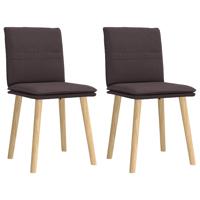 Eetkamerstoelen 2 st stof donkerbruin - thumbnail