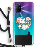 GRL PWR Flower: Oppo A72 Transparant Hoesje met koord