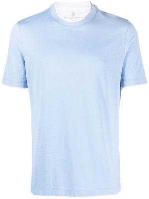Brunello Cucinelli t-shirt en coton à col rond - Bleu