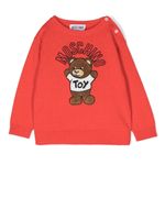 Moschino Kids pull à logo Teddy Bear brodé - Rouge - thumbnail