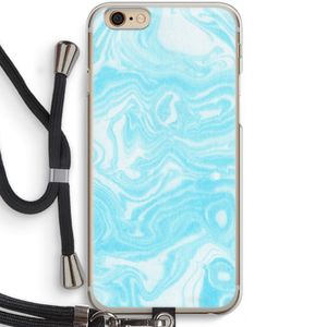 Waterverf blauw: iPhone 6 / 6S Transparant Hoesje met koord
