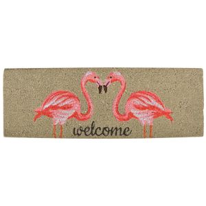 Flamingo thema deurmat/buitenmat kokos 25 x 75 cm   -