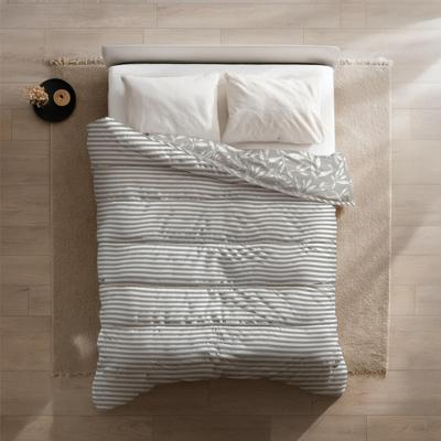 Wasbaar Easy Dekbed Zonder Overtrek - Zonder Overtrek Grey Leafs - Exclusief Kussensloop - 200x200 Cm (Tweepersoons) - Zydante - Dekbed-Discounter.nl