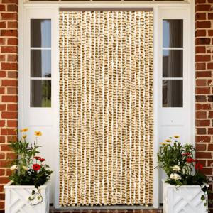 Vliegengordijn 100x230 cm chenille beige en bruin