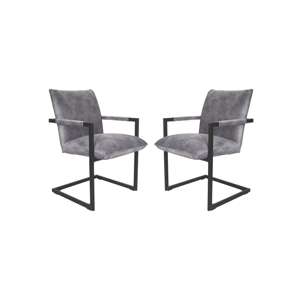 Eetkamerstoel Boston - Set van 2 - Dolphin Grey - Velvet