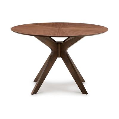 Kave Home Naanim eettafel rond Ø120 cm Walnoot
