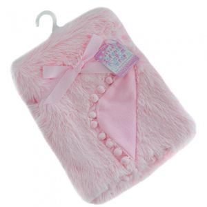 Soft Touch babydeken PomPom Deluxe 75 x 100 cm roze Soft Touch babydeken PomPom Deluxe 75 x 100 cm roze