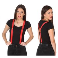 Verkleed bretels rood voor volwassenen - thumbnail