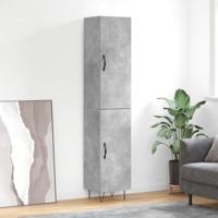 Hoge kast 34,5x34x180 cm bewerkt hout betongrijs