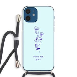 Bloom with grace: iPhone 12 Transparant Hoesje met koord