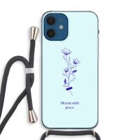 Bloom with grace: iPhone 12 Transparant Hoesje met koord