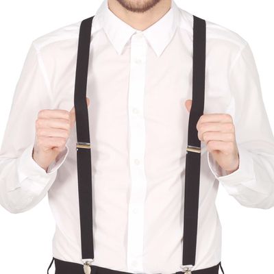 Carnaval verkleed bretels - zwart - volwassenen - verkleed accessoires