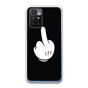Middle finger black: Xiaomi Redmi 10 Transparant Hoesje