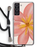 Pink Ellila Flower: Samsung Galaxy S21 FE Transparant Hoesje met koord Pink Ellila Flower: Samsung Galaxy S21 FE Transparant Hoesje met koord