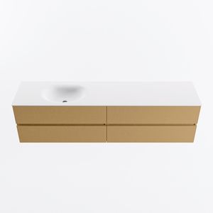 MONDIAZ VICA 190cm badmeubel onderkast Oro 4 lades. Wastafel MOON links 1 kraangat, kleur Talc.