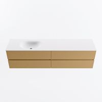 MONDIAZ VICA 190cm badmeubel onderkast Oro 4 lades. Wastafel MOON links 1 kraangat, kleur Talc.