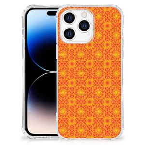 Apple iPhone 14 Pro Max Doorzichtige Silicone Hoesje Batik Oranje