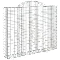 The Living Store Schanskorf Gabion - 200x30x160/180 cm - Zilver - Gegalvaniseerd ijzer