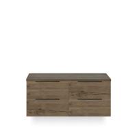 Seville Badmeubelset 120 cm - 4 laden - Wastafel Blad Tabacco Edge greep