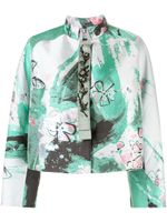 SHIATZY CHEN veste crop à motif en jacquard - Vert - thumbnail