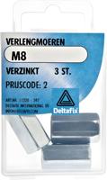 Verlengmoer m8 verz 3st - Deltafix