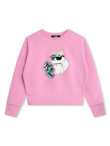 Karl Lagerfeld Kids sweat en coton à imprimé Choupette - Rose