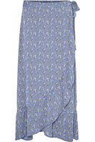 Vero Moda Rok Vmsaga Hw Wrap Ankle Wvn Ga voor dames - Blauw/Geel - Maten: XS, S, M, L, XL - thumbnail
