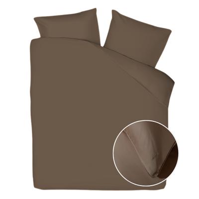 Dekbedovertrek Lyocell - (1140x2601 cm) - Taupe Percale katoen - Dessin: Effen - Yellow Suites - Dekbed-Discounter.nl