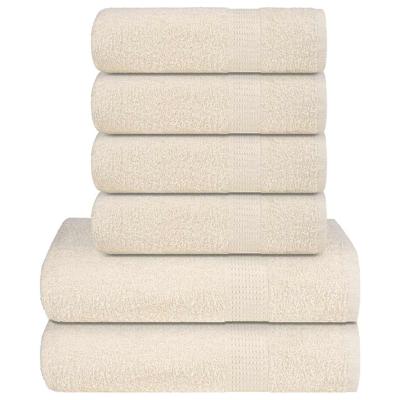 6-delige Handdoekenset 360 g/m 100% katoen crmekleurig