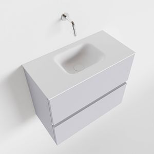 Toiletmeubel Mondiaz Ada | 60 cm | Meubelkleur Cale | Lex wastafel Talc Midden | Zonder kraangat