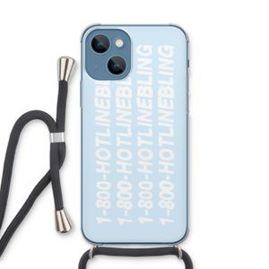 Hotline bling blue: iPhone 13 Transparant Hoesje met koord