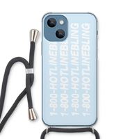 Hotline bling blue: iPhone 13 Transparant Hoesje met koord