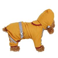 Waterdichte jas kleding modehuis dier regenjas puppy hond kat hoodie regenjas maat: XS (geel)