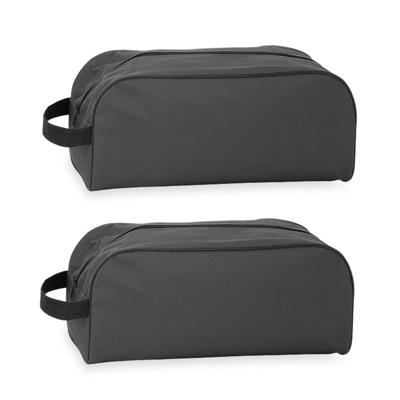 Schoenentas - 2x - 8 liter - zwart - 35 x 16 x 15 cm - polyester - ritssluiting - reizen
