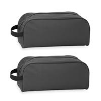 Schoenentas - 2x - 8 liter - zwart - 35 x 16 x 15 cm - polyester - ritssluiting - reizen