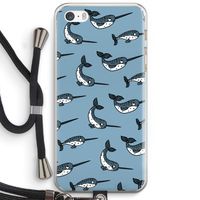 Narwhal: iPhone 5 / 5S / SE Transparant Hoesje met koord