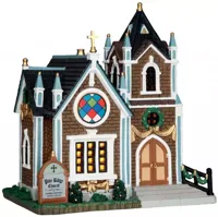 Lemax pine ridge church verlichte kerk Harvest Crossing 2015