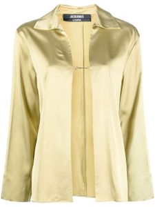 Jacquemus blouse satinée à plaque logo - Tons neutres