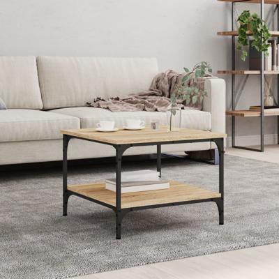 Salontafel 55x55x40 cm bewerkt hout sonoma eikenkleurig