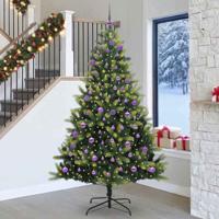 Kunstkerstboom met scharnier 300 LEDs Groen 240 cm PVC en PE