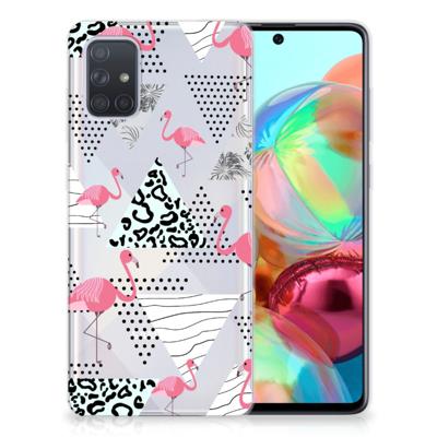 Samsung Galaxy A71 | TPU Hoesje | Flamingo Triangle