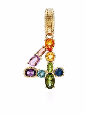 Dolce & Gabbana pendentif Charm 4 Lettering en or 18ct serti de pierres