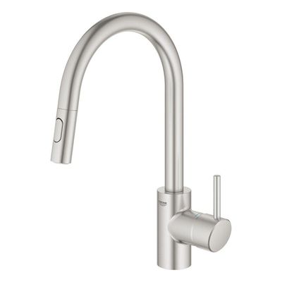 GROHE Concetto Keukenkraan - uittrekbare uitloop - 2 straalsoorten - supersteel geborsteld 31483dc2